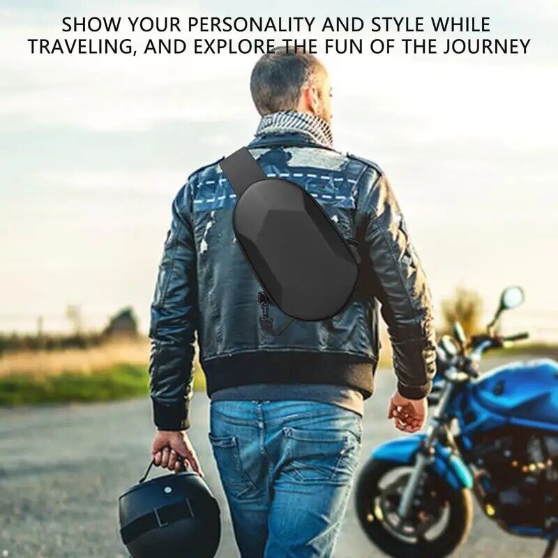 Impermeável Crossbody Chest Bag for Men, Alta Capacidade, Bolsas de Ombro, Porta USB, Headphone Jack, Caminhada, Equitação, Camping