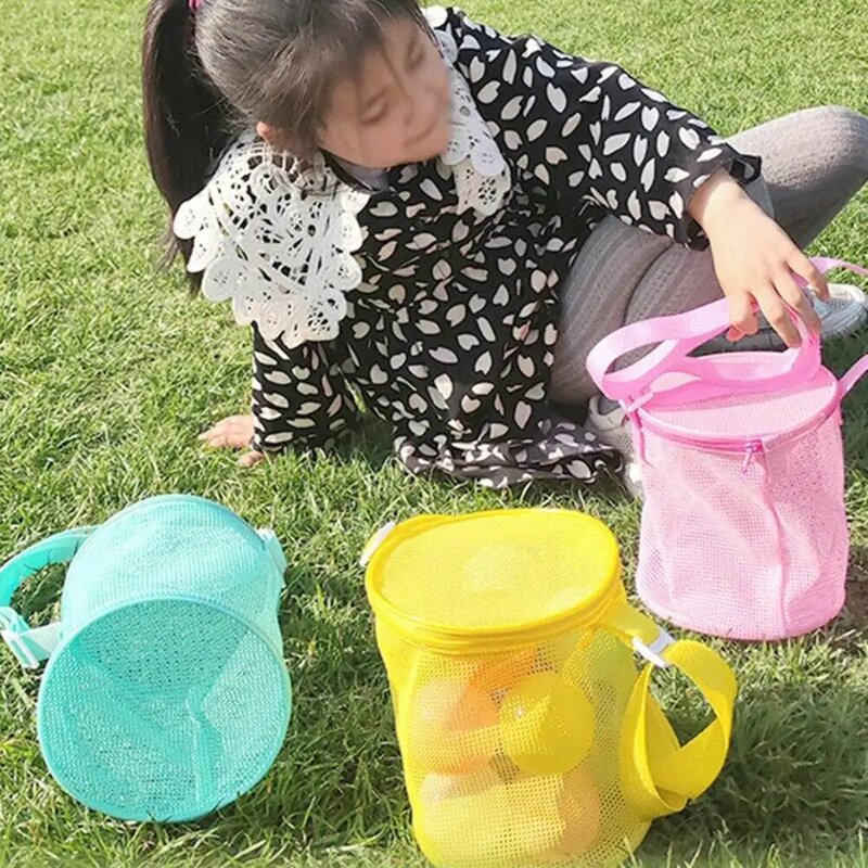 Детская пляжная сумка для игрушек, портативная складная Сетчатая Сумка-тоут с регулируемым ремешком и большой емкостью для игрушек из песка, пляжные принадлежности