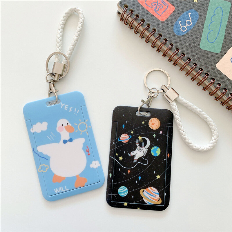 Waterproof Cartoon Plastic Card Cover for Women Kids Bus Credit ID Name Business Working Bank Card Badge Holder Protective Cover