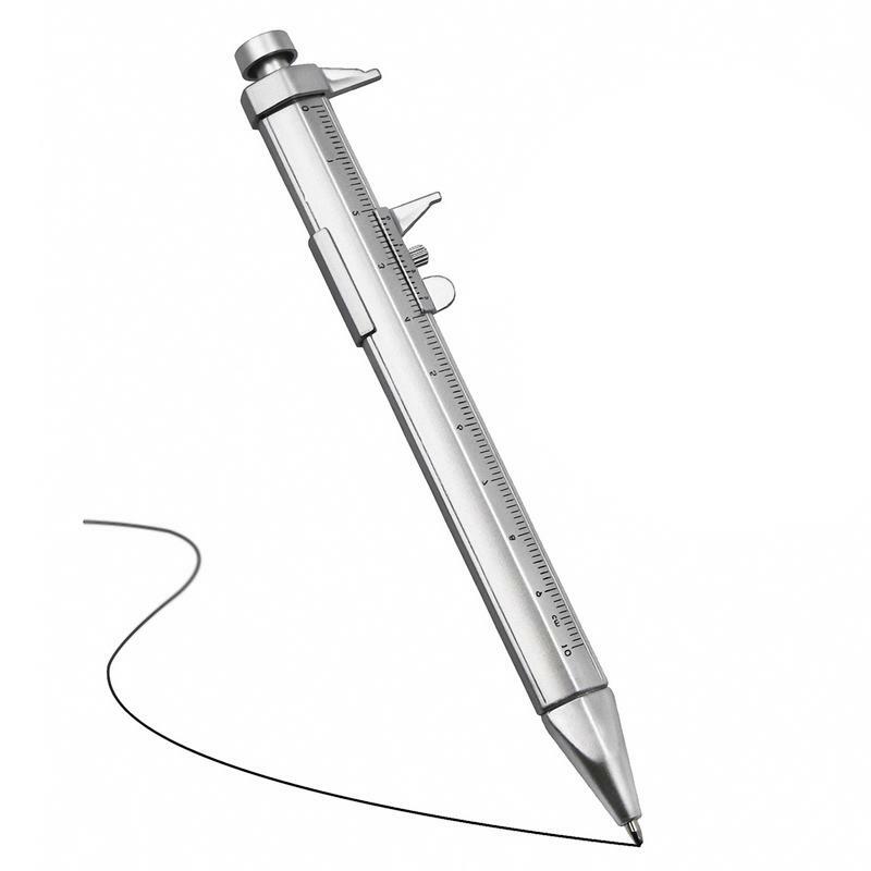 Bolígrafo Vernier de tinta de Gel multifunción, herramienta de papelería con punta de bola, color azul o negro, 1 unidad