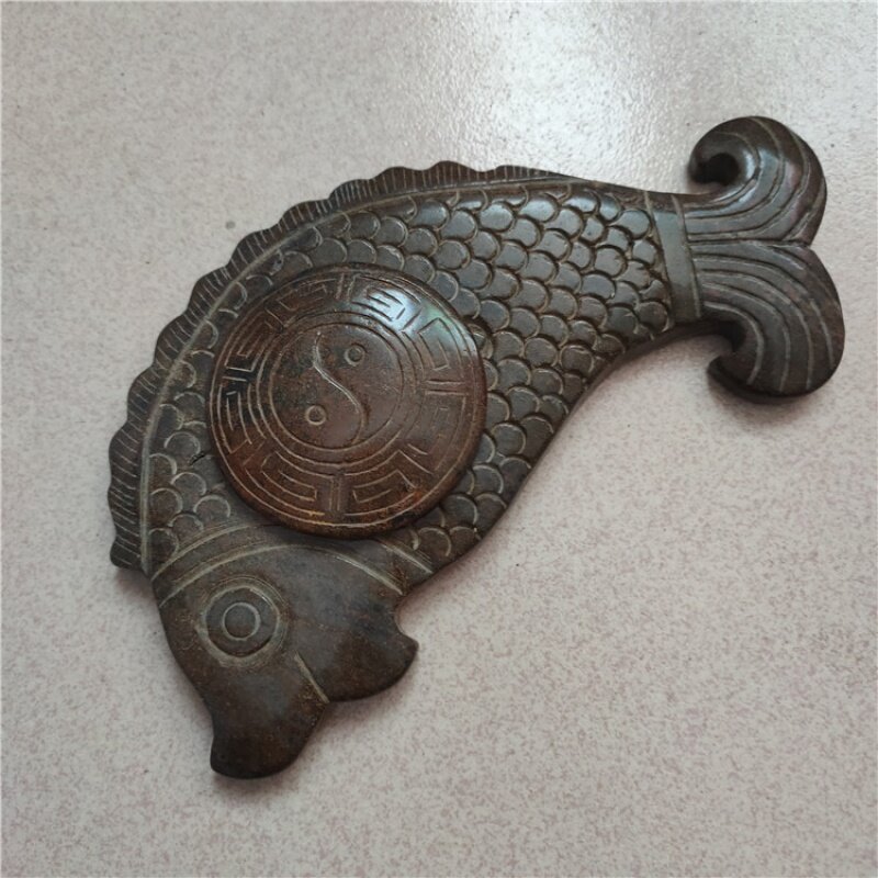 Ferro pedra peixe tabela para estudo decoração, antiguidade, artesanato antigo, fornecimento por atacado, artigos
