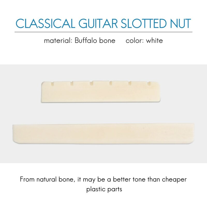 Set di dadi a sella scanalati con osso per chitarra classica