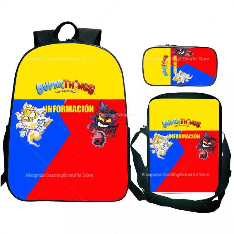 حقيبة ظهر مدرسية 10 لصبي وفتاة ، مجموعة من 3 أجزاء ، قوة إنقاذ ، superzings
