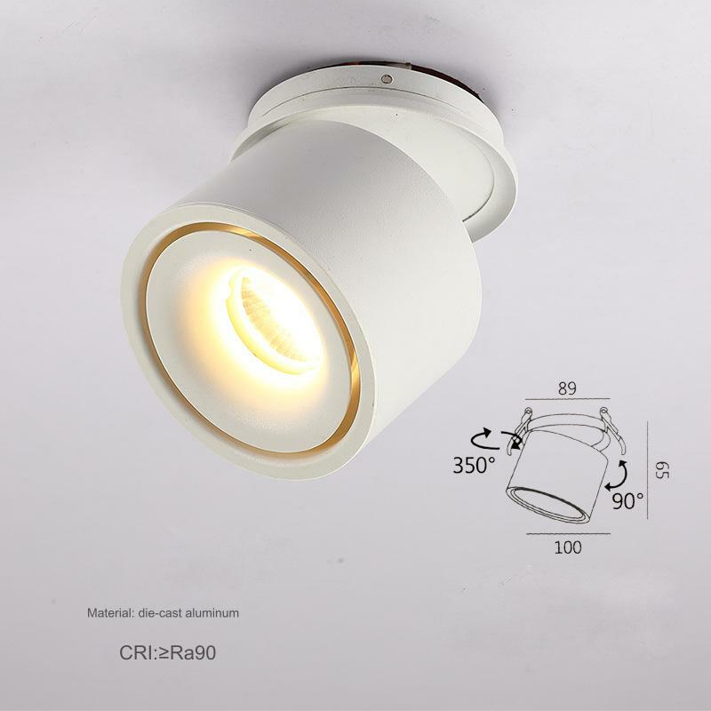 Spot Lumineux Rond à LED Encastrable à Angle Réglable, Éclairage d'Allées, Anti-Éblouissement Commercial, Haute Luminosité
