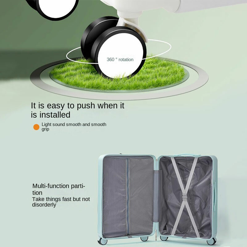 Koffer vorne öffnen Laptop tasche Gepäck USB-Getränke halter Kabine Handgepäck koffer 18/20/26/28 "Reisetasche Rollwagen koffer