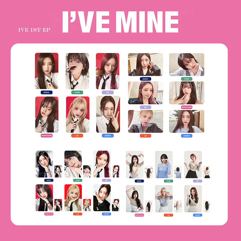 6/Set IVE I'VE MINE Album Starship Card LOMO Card Girl Group Wonyoung Glasses Round LIZ Rei Leeseo Photo Card Postcard KPOP