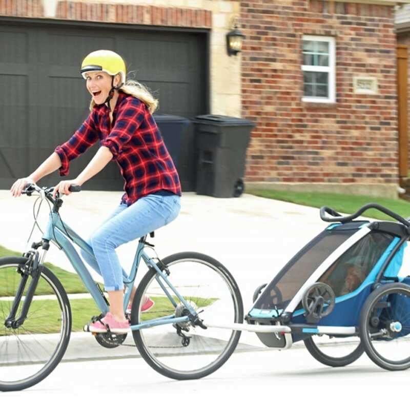 Universal Bike Trailer Coupler สิ่งที่แนบมาด้านหลังเปลี่ยนเพลา Hitch สำหรับเด็ก Pet Cargo Bike รถพ่วง, Dropship