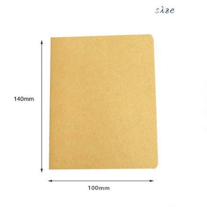 Cuaderno de bocetos de tamaño A6, planificador de cubierta de papel Kraft, diario, página en blanco, suministros escolares Kawaii, 44 hojas, 1 unidad