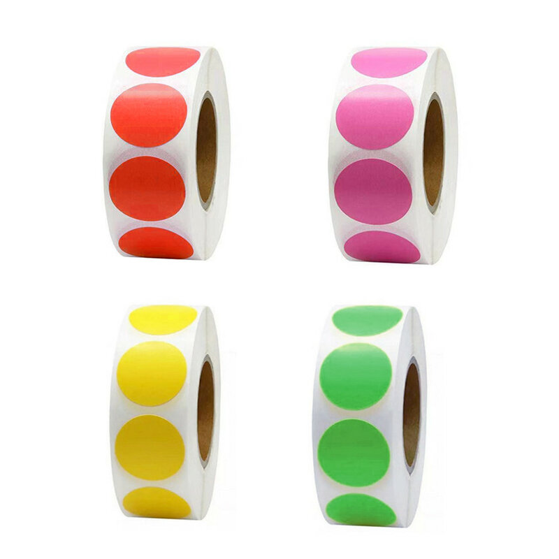 Round Colorful Dots Labels Adesivos, Kids Toy, Writable Decor, Teacher Reward Gift, Embalagem Papelaria, 100-500Pcs