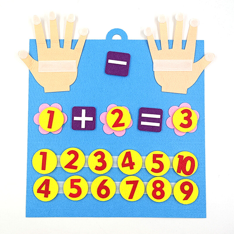 Mainan Anak Montessori Mainan Jari Angka Matematika Anak-anak Menghitung Pembelajaran Awal untuk Balita Mengembangkan Kecerdasan 30*30Cm