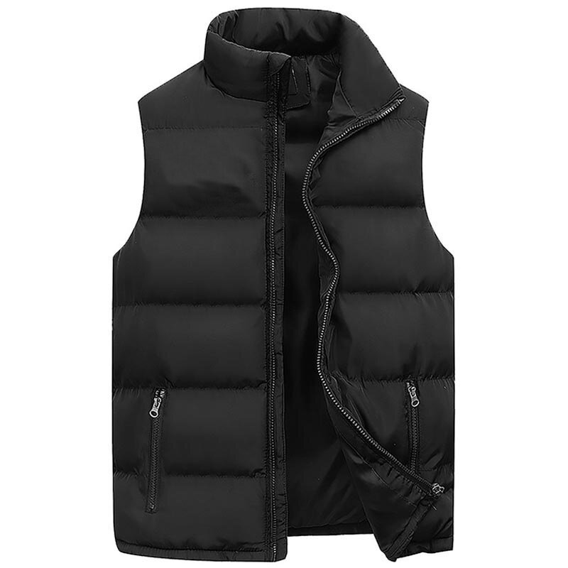 Homens e mulheres moda outono inverno colete casacos & jaquetas engrossar gola sólida algodão colete para baixo jaqueta sleeveles