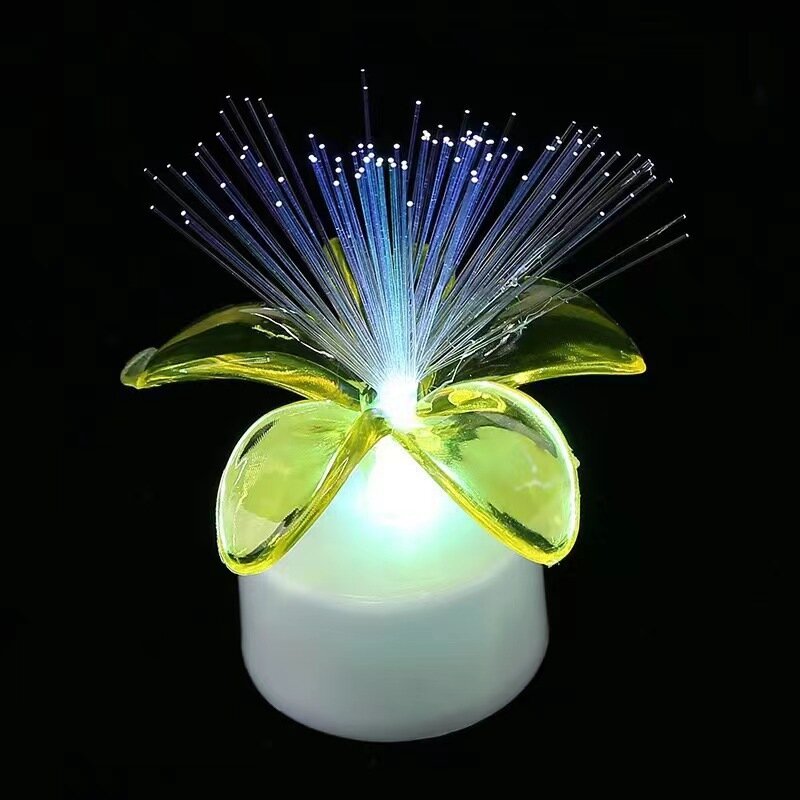 LED Floral Fibra Óptica Night Light, Optic Flower Lamp, Mudança de cor, Kids Room, Holiday, Party Decor, 10Pcs