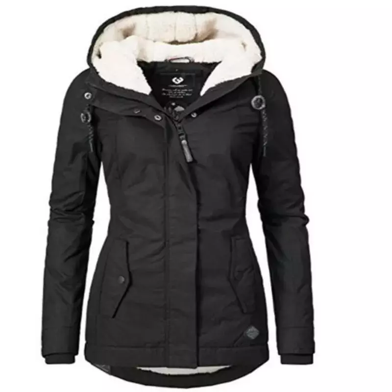 여성용 따뜻한 파카 후드 두꺼운 플러시 겨울 코트, 미드 롱 코튼 재킷, 따뜻한 코트, 아우터, 2024 신상