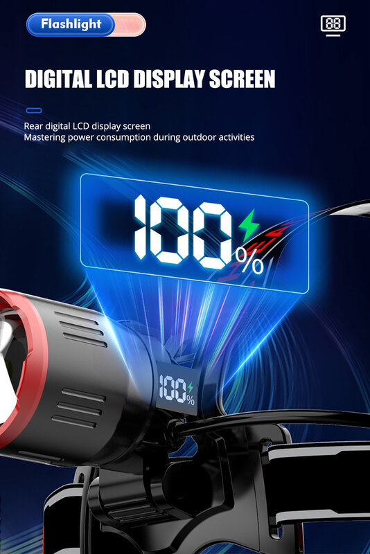 100% Power Display 500W LED Sensor Scheinwerfer USB wiederauf ladbare Bewegung Scheinwerfer tragbare Angeln Camping Scheinwerfer mit Power Bank