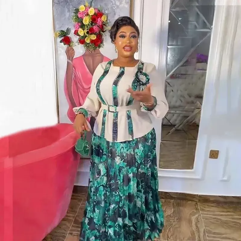Vestidos de Fiesta africanos elegantes para mujer, vestido Maxi largo de gasa, caftán musulmán, talla grande, nueva moda, 2024
