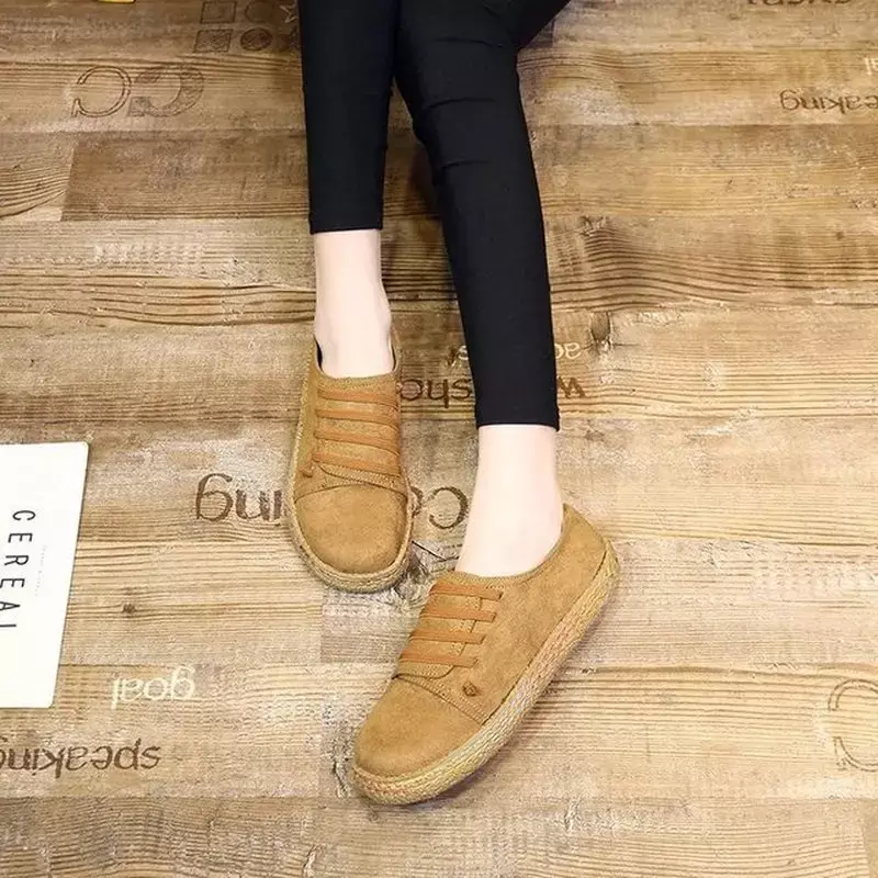 Zapatos coreanos de suela plana para mujer, calzado femenino de ocio con Pedal de una palabra, suela gruesa, cómodos, 2021