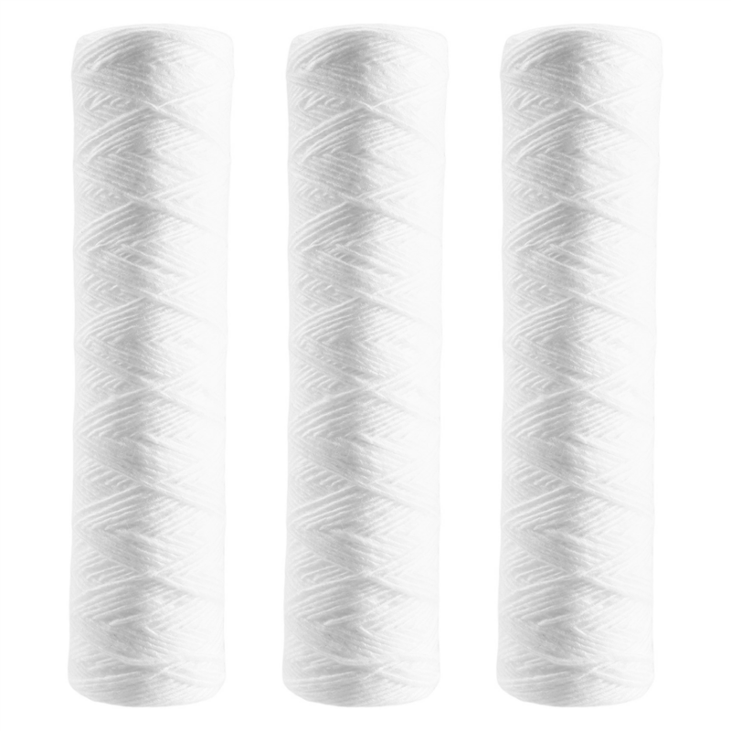 3Pcs Water Purifier 10 Inch String Wound Filter Cartridge 5 Micrometre PP Cotton Filter Sedmient Filter