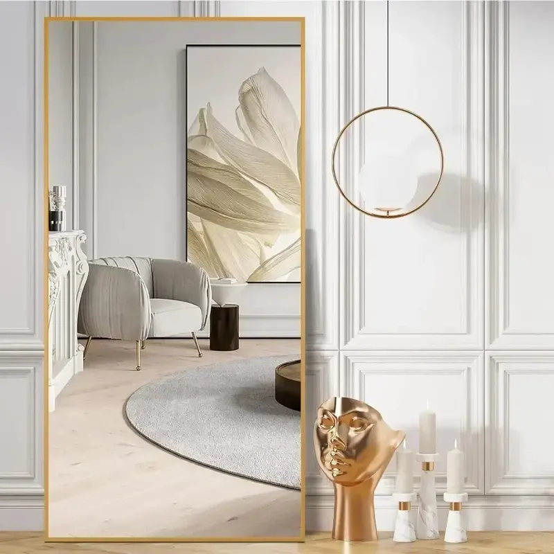 Espelho de parede para quarto, pendurado, em pé ou inclinado, corpo inteiro, mobília da sala de estar, frete grátis