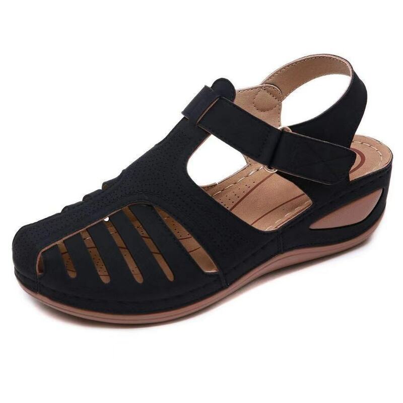 Sandalias de verano para Mujer, zapatos correctores de juanete, tacones ortopédicos de primera calidad, zapatos vulcanizados con cuña