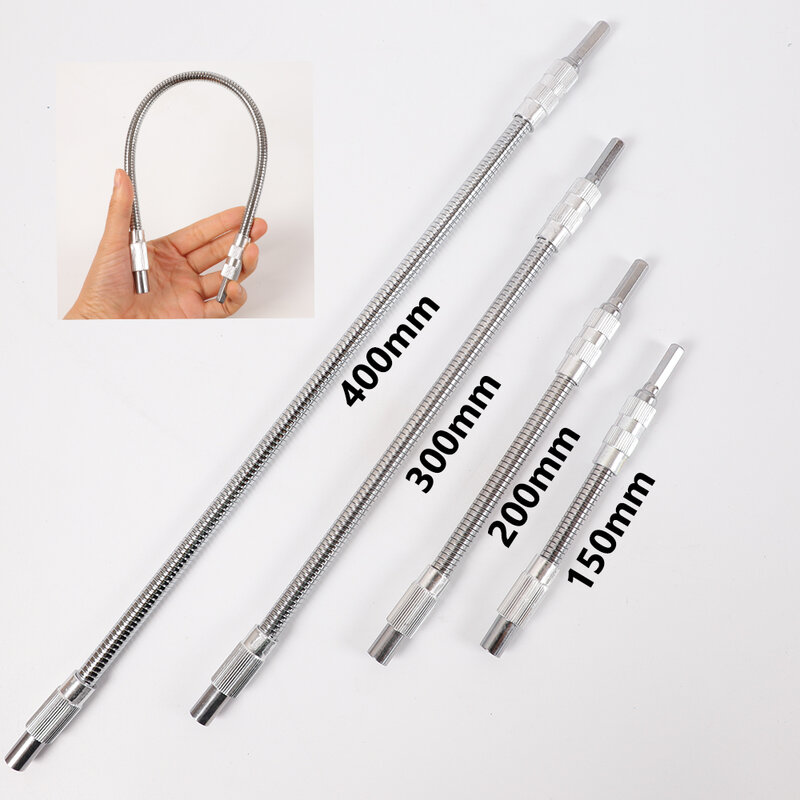 1Pcs 150/200/300/400mm 1/4" Hex Shank Flexible Shaft Extension Rod Ratchet Wrench Key Adapter Hand Tool Drill Driver Screwdriver