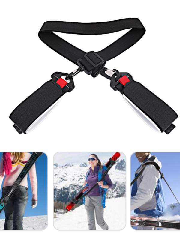 Correa de Snowboard ajustable, portador de poste de esquí, tabla de nieve de hombro para correa de transporte, accesorios de esquí para deportes al aire libre