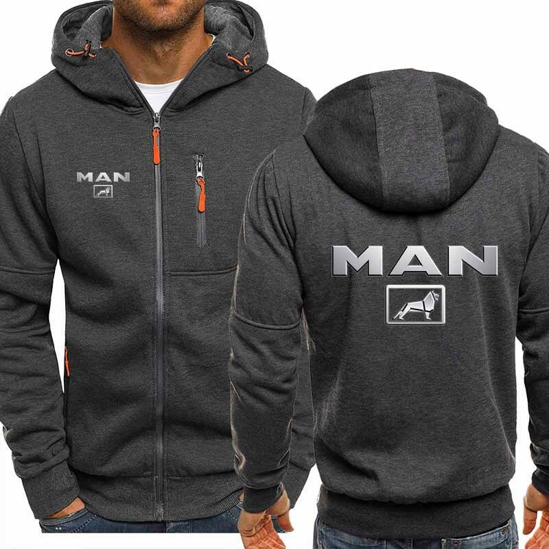 2023 New Spring Autumn MAN Truck Logo Hoodied Men's Fashion Long Sleeve Zipper Cotton Hip-Hop Harajuku Hoody Casual Jacket