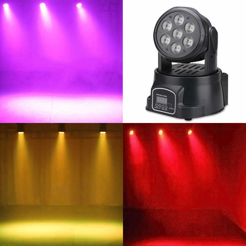 Mini LED Moving Head Iluminação Bola, DJ Disco Ball, 14 Canais, Frete Grátis, 7x12WRGBW, 2Pcs