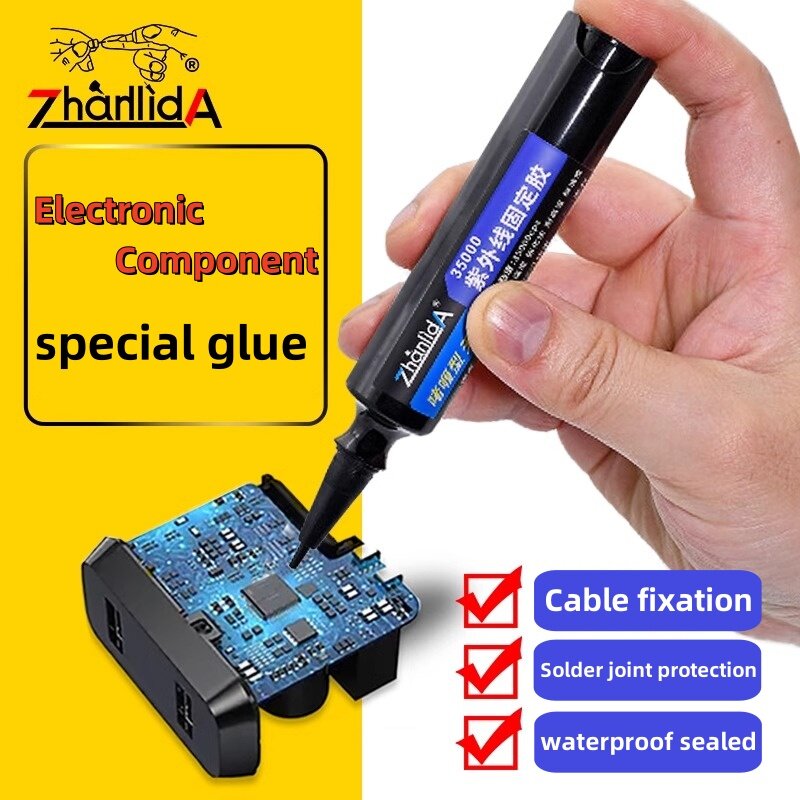 Zhanlida 10ML UV Curable Adhesive Electronic Components Glue Cable Fixation Solder Joint Protection Clear Fixed Circuit Board
