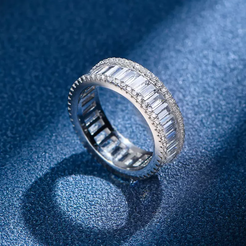 Новинка 2022, прямоугольное циркониевое цельноалмазное инкрустированное кольцо в ряд для женщин, маленькое и универсальное, модное и минималистичное