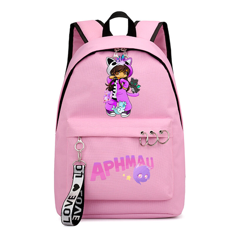 Aphmau ransel Cetakan mode wanita ransel sekolah pelajar tas Laptop wanita tas buku perjalanan gadis lucu
