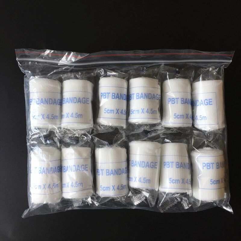 6pcs PBT bendaggio elastico Kit di pronto soccorso rotolo di garza medicazione per ferite infermieristica benda per cure di emergenza 4.5m