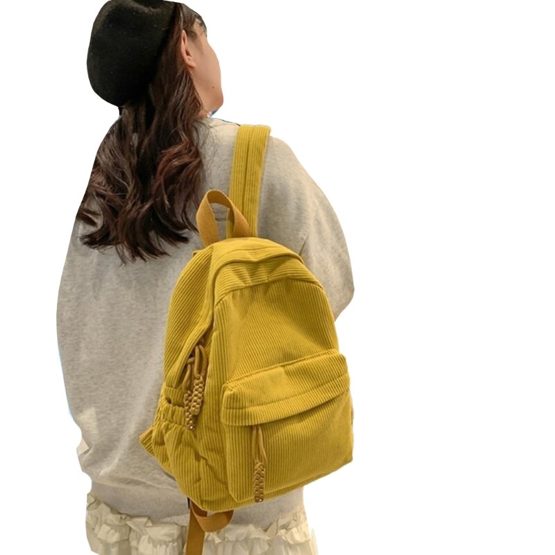 حقائب مدرسية جديدة لعام 2024 حقائب كتف بحزام مزدوج حقيبة ظهر بلون سادة متعددة الاستخدامات للفتيات الطالبات ذات سعة كبيرة كتاب