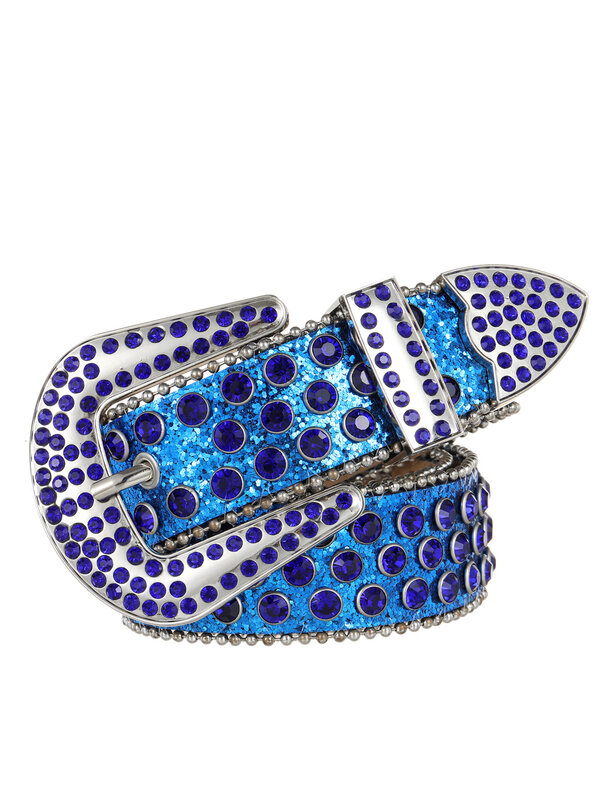 Cintura decorativa da donna BB Simon Diamond Fashion Western Belt Full Diamond Embedding PU Wide Crystal Diamond Be
