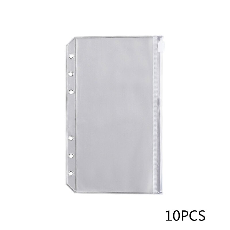 10Pcs PVC Notebook Binder Notebook Binder Loose Leaf Bags Refillable Paper Dropship