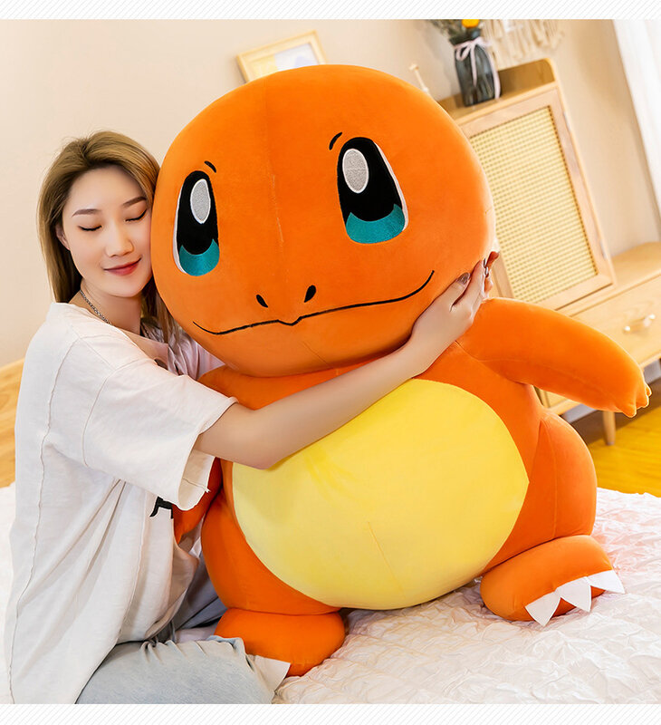 Big Size Pokemon Charmander Plush Doll Dragon Dinosaur Stuffed Animals Toy Charmander Pillow Cushion Pendant Kids Birthday Gift