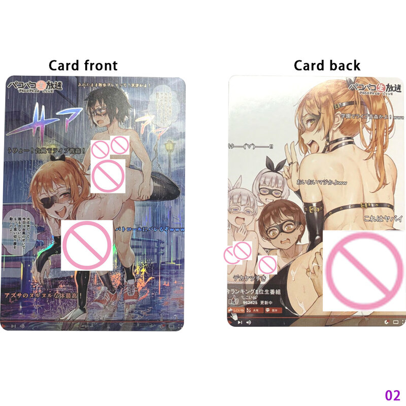 Anime Refractive Color Flash Card, Cartão Sexy Nude, Design original, Bidimensional, Peito grande, Big Butt, Beleza, Otaku Presentes