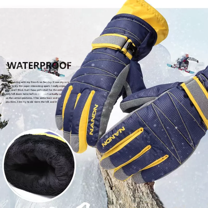 2024 зимние теплые горные сноубордические лыжные перчатки для мужчин и женщин холодный Снег Женский Водонепроницаемый снегоход Handschoemen Air + 5002