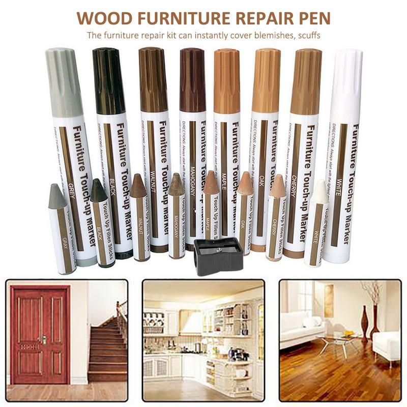 Móveis Reparação Marcadores, Touch Ups Marcador, Filler Stick, Restaurar Wood Scratch Restoration Kit, Patch Paint Pen para Armário