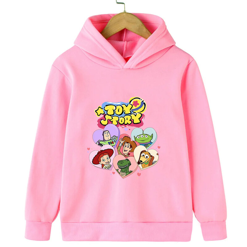ToyStory-Sudadera con capucha de Woody para niños, suéter Kawaii de Disney, ropa informal de dibujos animados de Bass Lightyear, Tops para niños y niñas