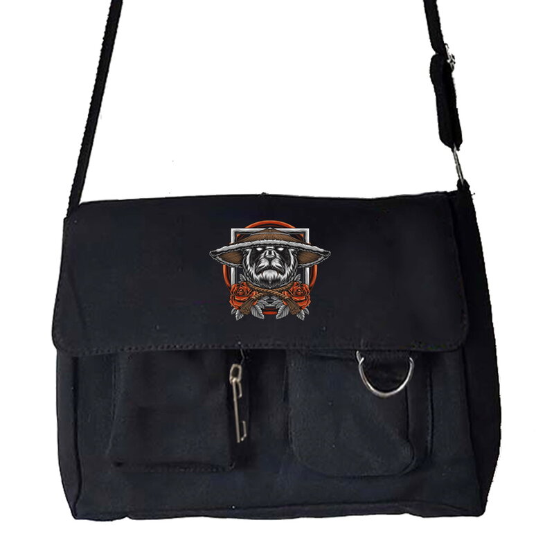 Fashion Canvas Shoulder Bags Youth Casual Ladies Large Capacity Crossbody Bag Samurai Series Handbags Messenger Bag for Women