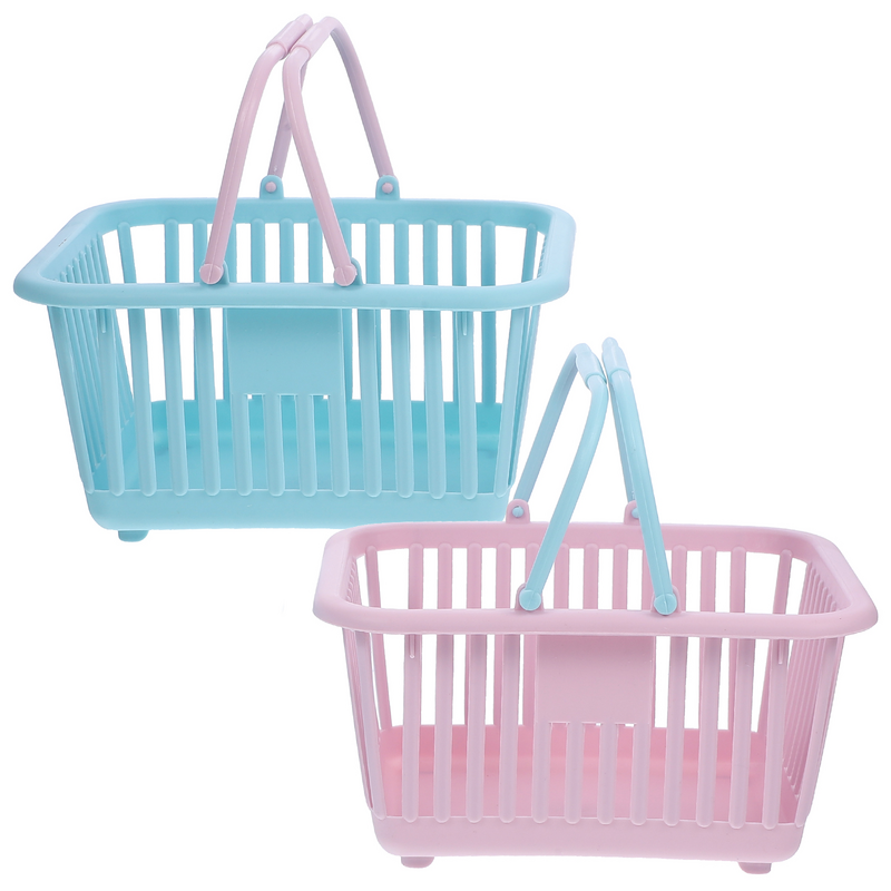 2 Pcs Storage Storage Shopping Cartss Toys Basjet Candy Container Home Vegetable Storage Shopping Cartsss Useful Bathroom Tote