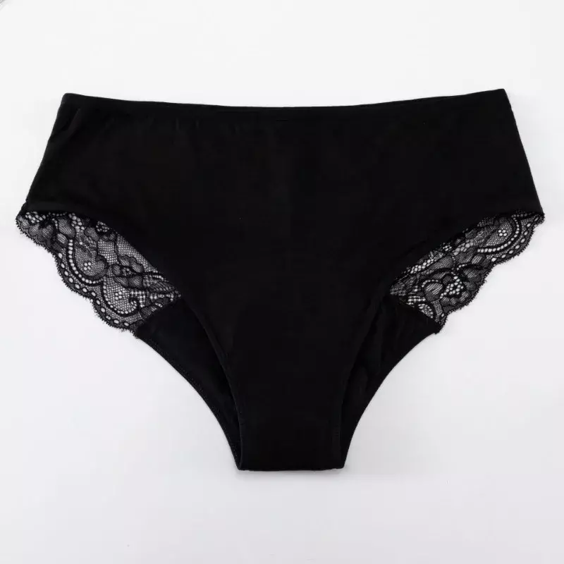 Lace Period Panties Female Mid-waist Lace Four-layer Front and Back Anti Side Leakage Menstrual Sanitary Trousers