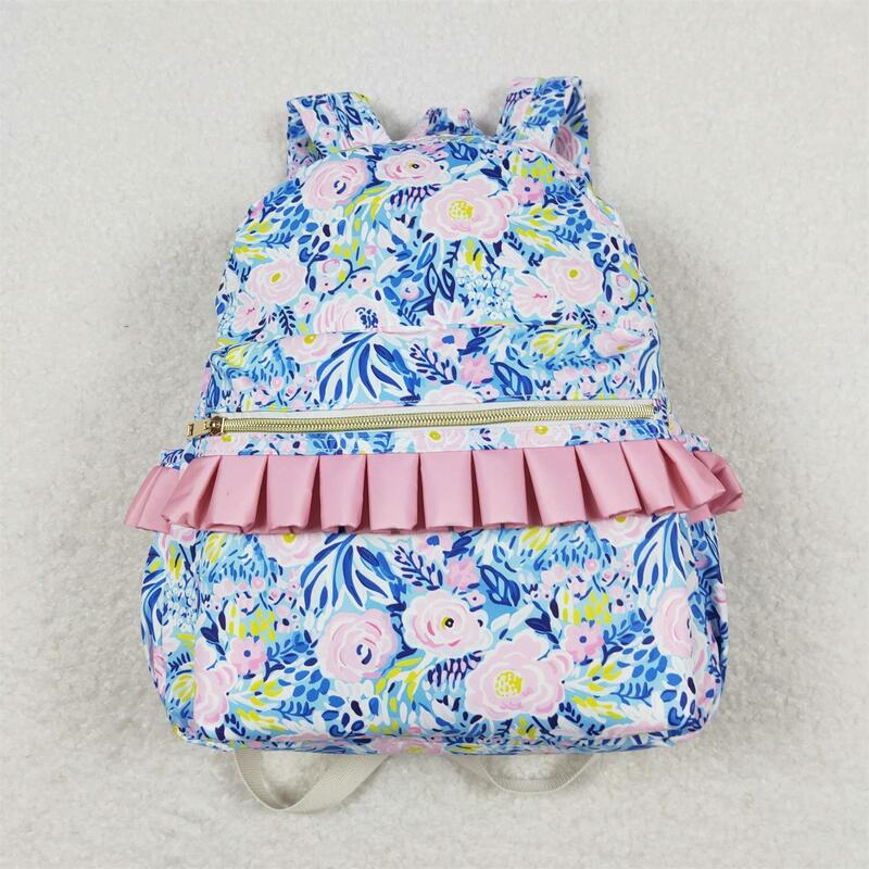 Оптовая продажа, рюкзак для маленьких девочек, Цветочный рюкзак с оборками, детский уличный портативный школьный рюкзак для детей
