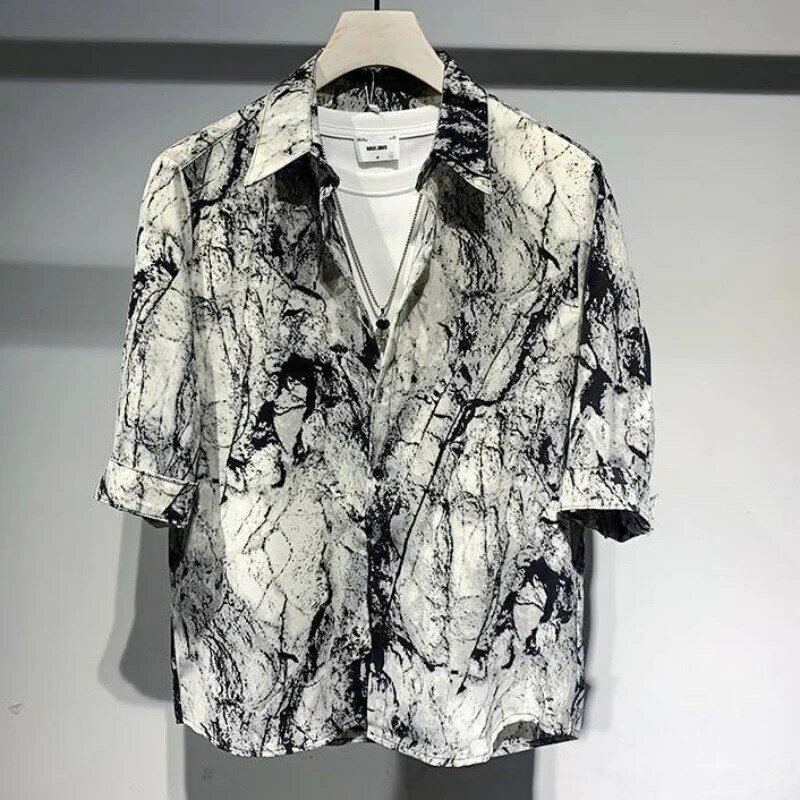 Hemden für Männer halbe Ärmel Hawaii Mann Hemd billige Marke Sommer Mode neu in Original Tops sozialen Trend yol koreanischen Stil