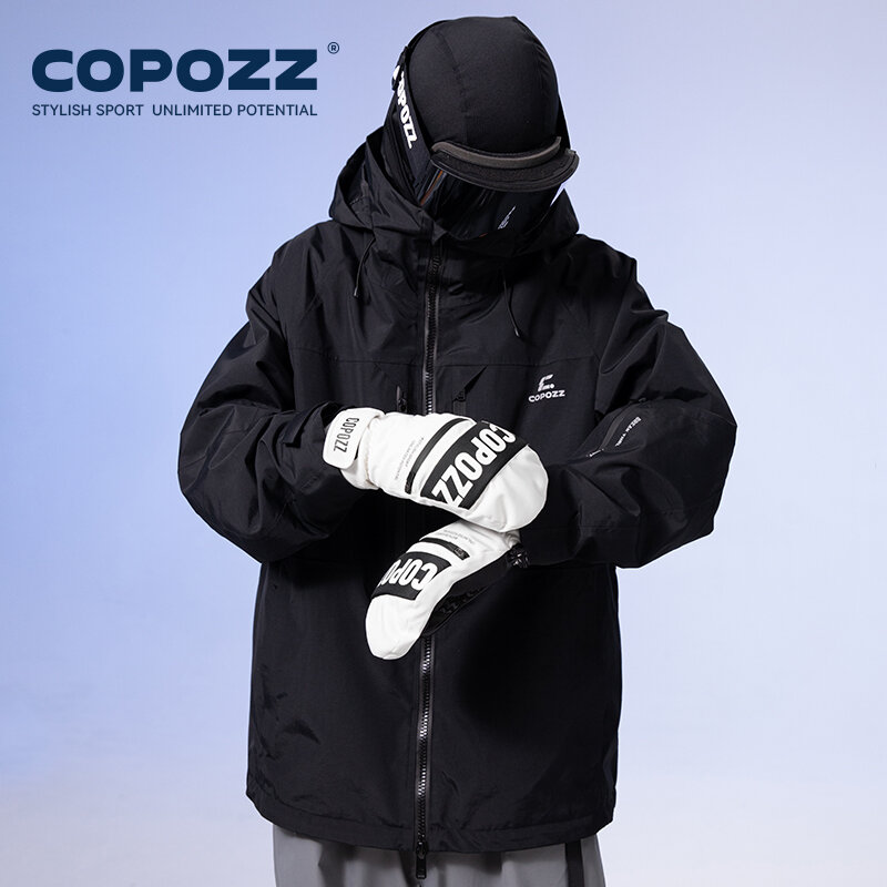 COPOZZ-guantes de esquí Thinsulate 3M para hombre y mujer, manoplas térmicas a prueba de viento, transpirables e impermeables, accesorios para Snowboard, Invierno