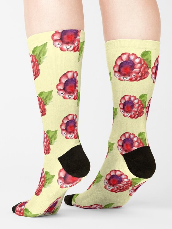 Chaussettes Happy Raspberry personnalisées pour hommes et femmes, chaussettes folles