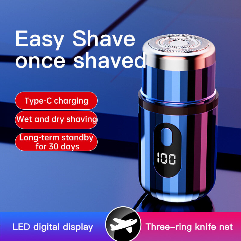 Mini Afeitadora eléctrica T6 para hombres, afeitadora 3D con cabeza flotante, tipo c, carga rápida, recargable