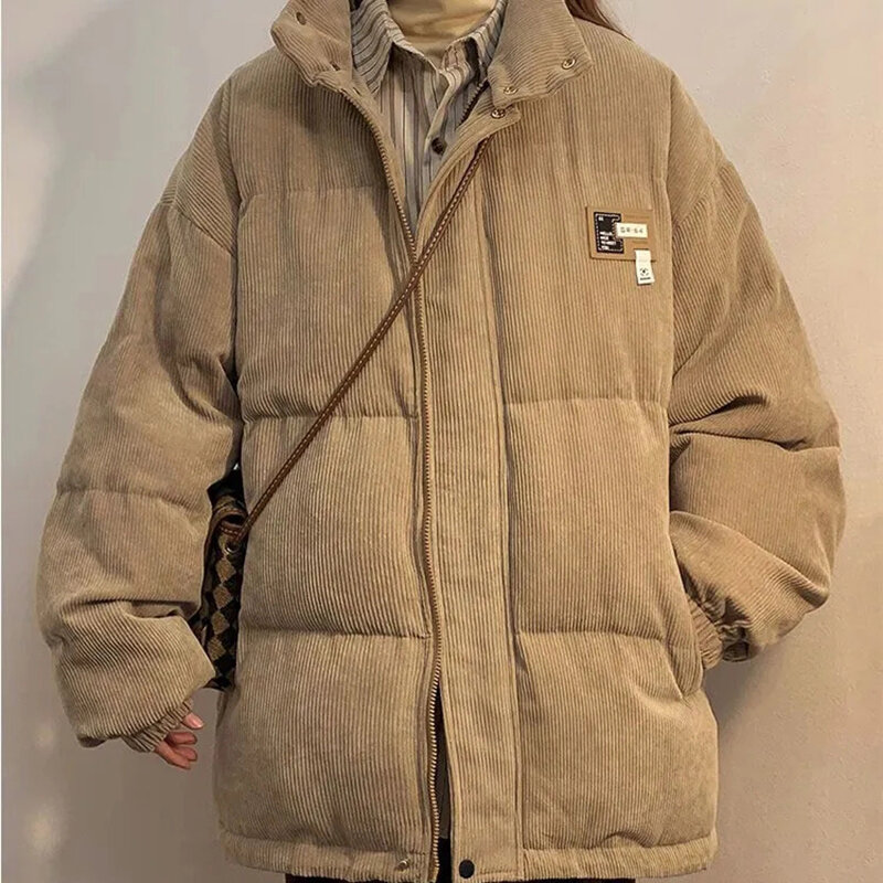 2023 Harajuku Women Warm Parkas Winter Coat Corduroy Cotton Oversize Girl Winter Jackets Windbreaker Padded Coat Woman Parkas