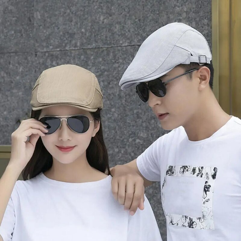 Women Retro Cap Quick Drying Sun Protection Beret Cap for Women Men Solid Color Peaked Cap with Breathable Retro for All-day