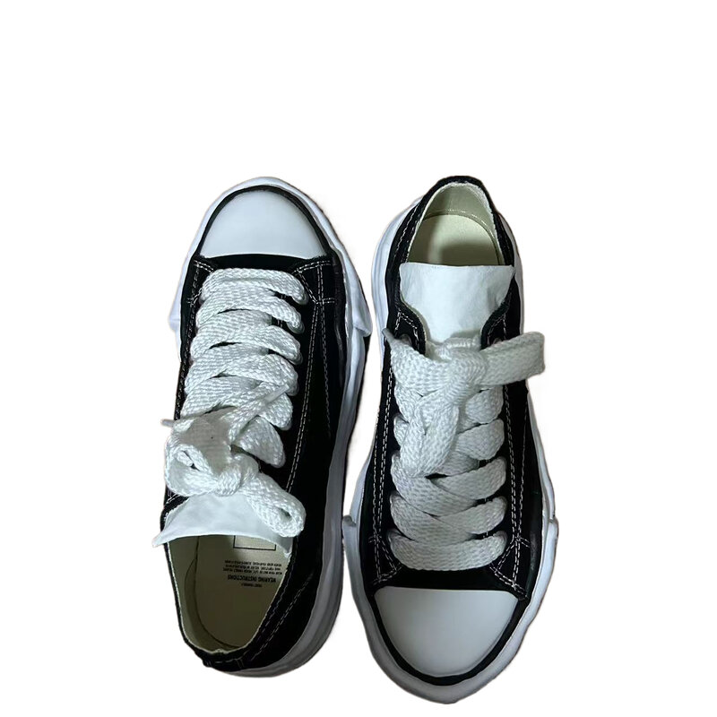 Zapatos de lona con suela de sulfuro disuelto, zapatillas deportivas informales Retro con cordones, Hip Hop, Unisex